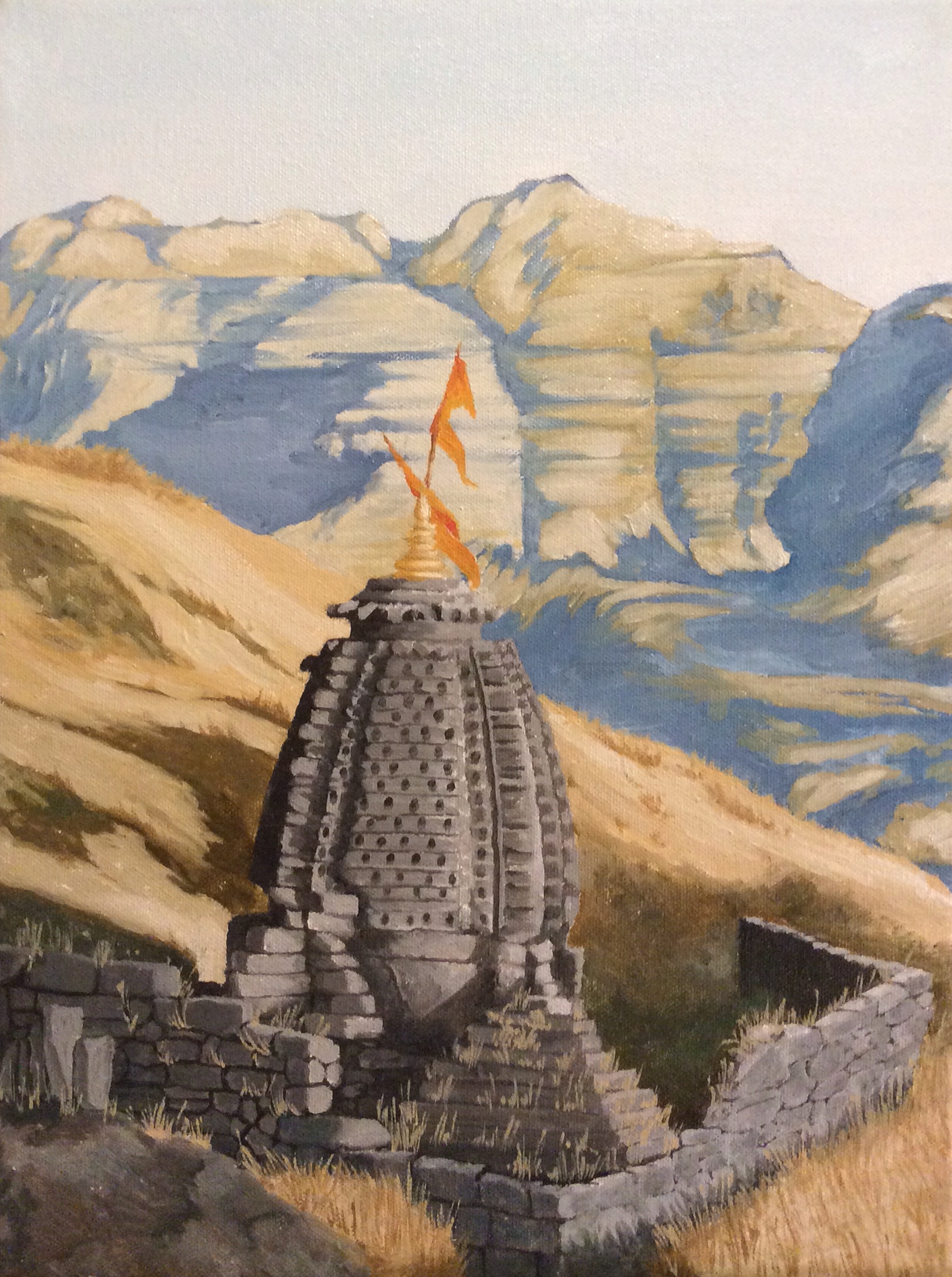 Harishchandragad Temple, Oil, 2013
